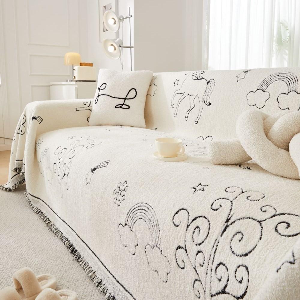 Panda Sofa Cover Cloth Towel  New Luxury Thick Sofa Cushion Lazy One Piece of Four Seasons Universal Woolen Blanket Carpet