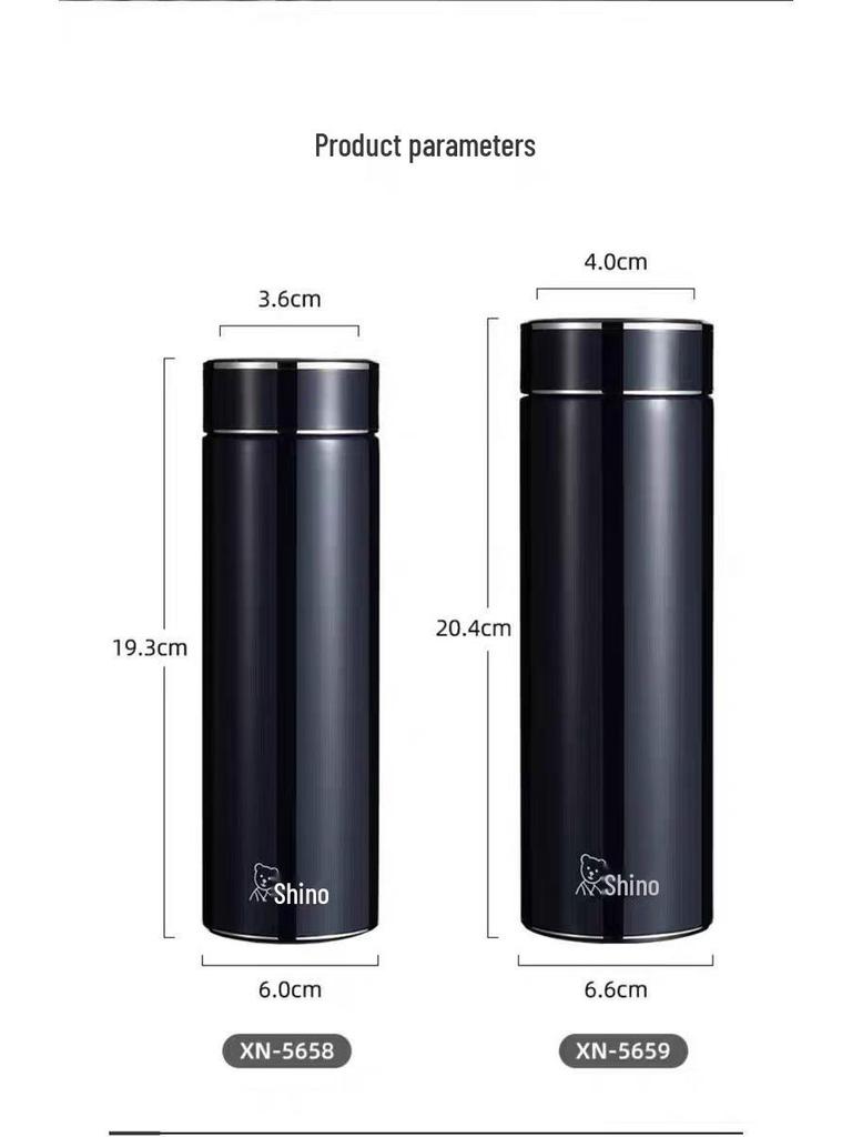 Xinuo Vacuum Insulated Water Bottle with Filter, Stylish for Men & Women - Perfect for Office, Car, Home.