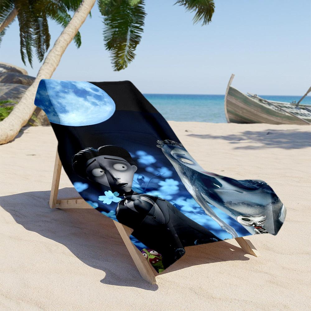 Corpse Bride Gothic Portraits Beach towel for beach travel Portable Seaside vacation Bath Accessory Perfect Gift for Valentine's Wedding Birthday