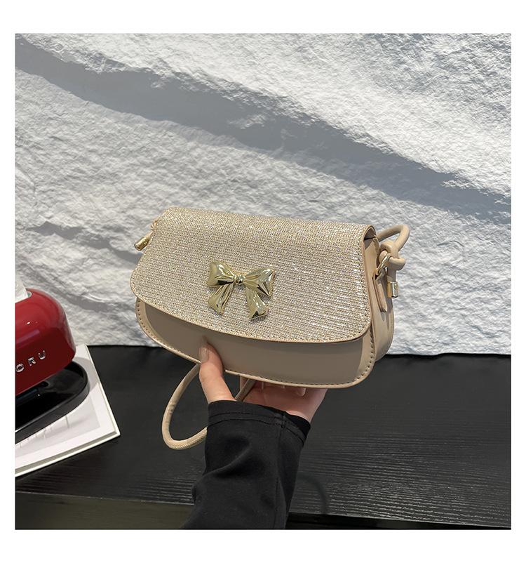 Beautiful trend casual 2025 new simple bow fashion one shoulder crossbody small square bag woman
