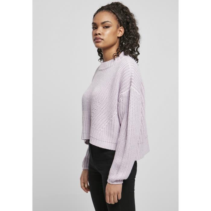 Sweatshirt - Urban Classics - Wide Oversize - Violet Lila - Col Montant - Manches Longues