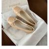 Flat Shoes Leather Ballet Shoes 2025 Summer New French Temperament Bow Color Matching Square Head Light Mouth Single Shoes Women