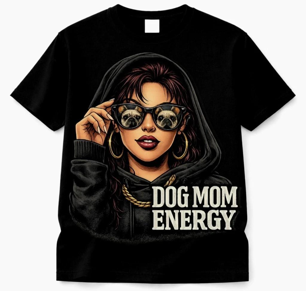 Dog Mom Energy T-Shirt Women Streetwear French Bulldog Tee XL