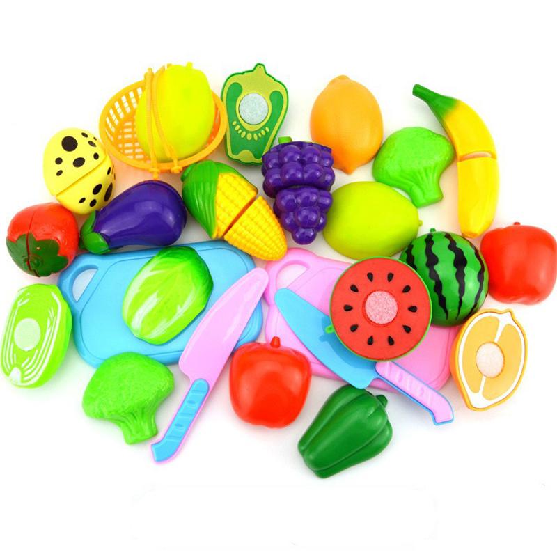 Simulated Fruit and Vegetable Cutting Play Toys Children Pretend Play Parent-child Interaction Toy for Birthday Gift TMZ