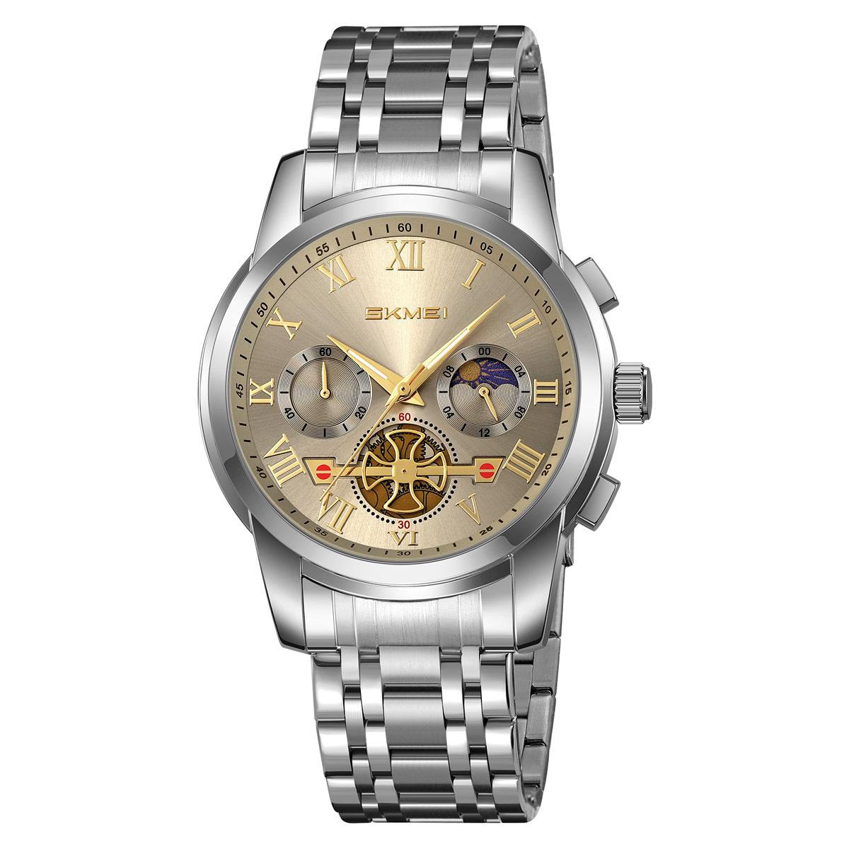 Часы Мужские Часы Хронограф Звезда Кварцевые Часы Водонепроницаемые Деловые Мужские Часы