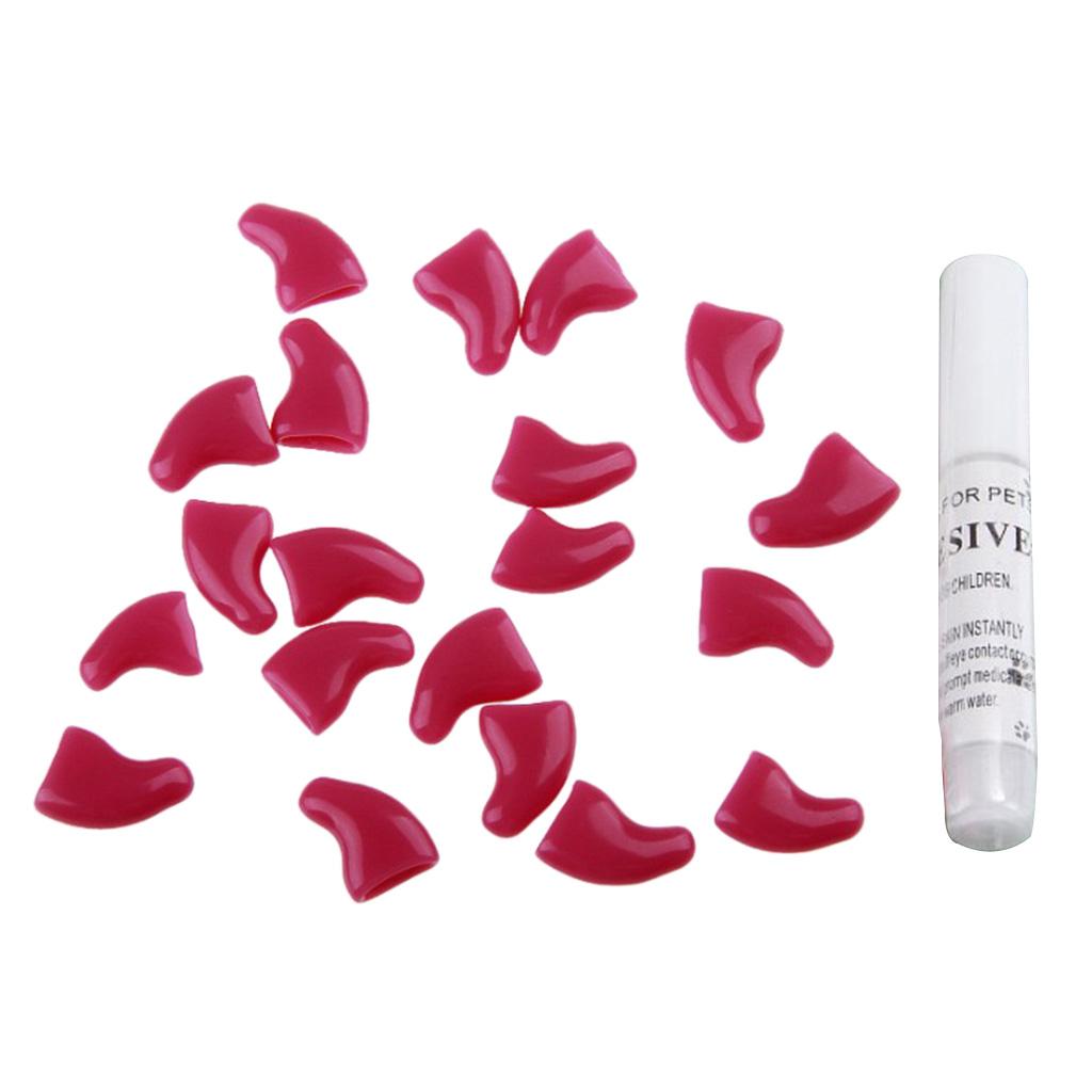 20Pcs Domestic Animal Sheath Pet Nail Covers Protect Small Nails