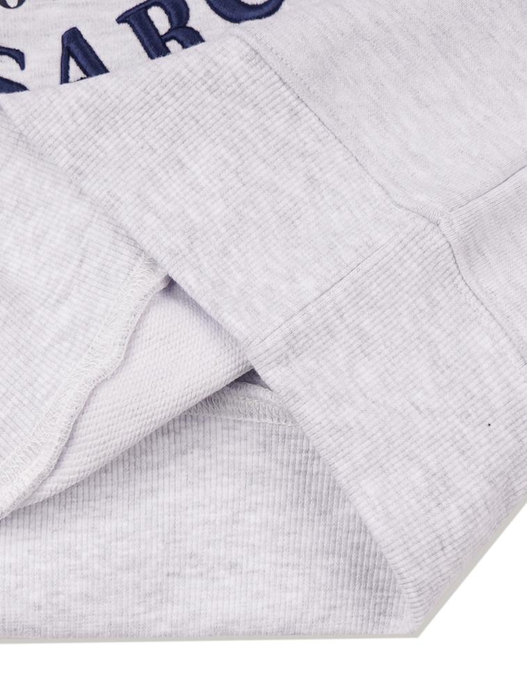 LA MAISON STUDIO Women'S Crop Le Lis Foamed Embossed Embroidery Sweatshirt Ash Gray Navy (Fcb4Ts360W)
