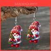 Weihnachtliches Santa Claus mit Baum Muster Damen Acryl Ohrringe für festliche Feiertagsparty