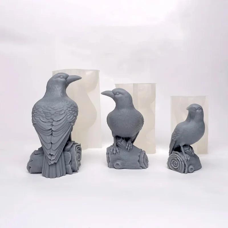 Top Quality Small Branch Crow Silicone Candle Mold DIY Aromatherapy Gypsum Soap Resin Craft Mold