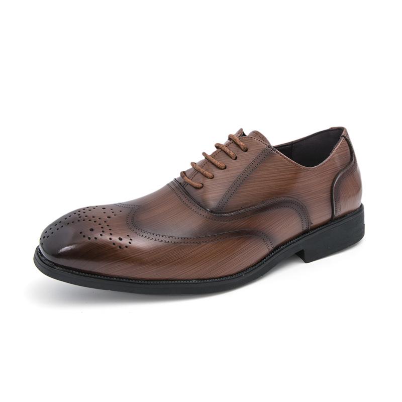 Men s Large Size Pointed Toe Lace-up Leather Shoes - Formal & Casual Fashion 39 коричневый