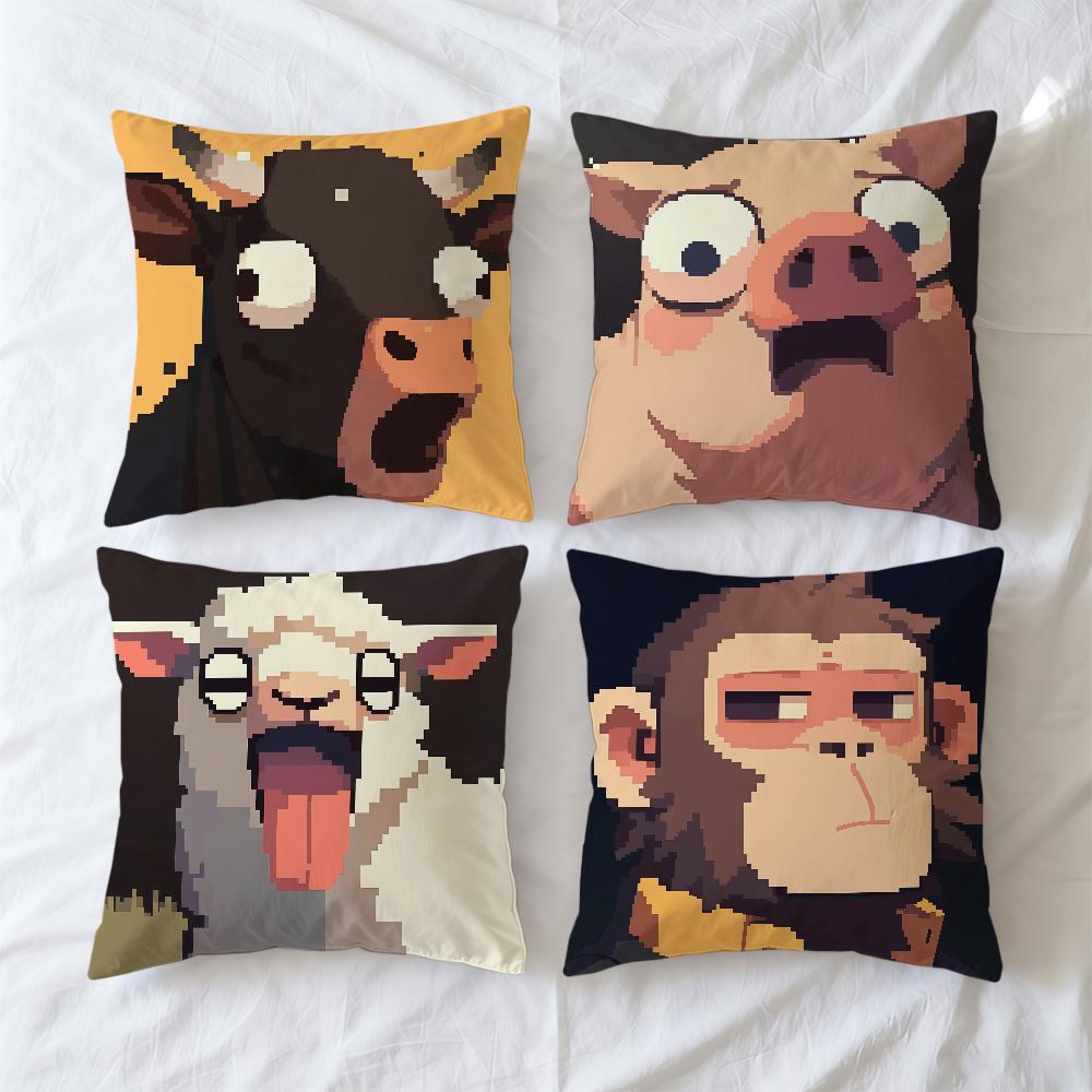 Cushion Soft Pixel Case Sofa Living Room Art Home Comfortable Surprise Office Decor Protective Illustration Pillow Covers