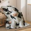 Cozy Cows Print Flannel Blanket | Soft Warm Polyester Fleece Throw - For Sofa, Bed, Travel & Ideal Gift for Family Friends