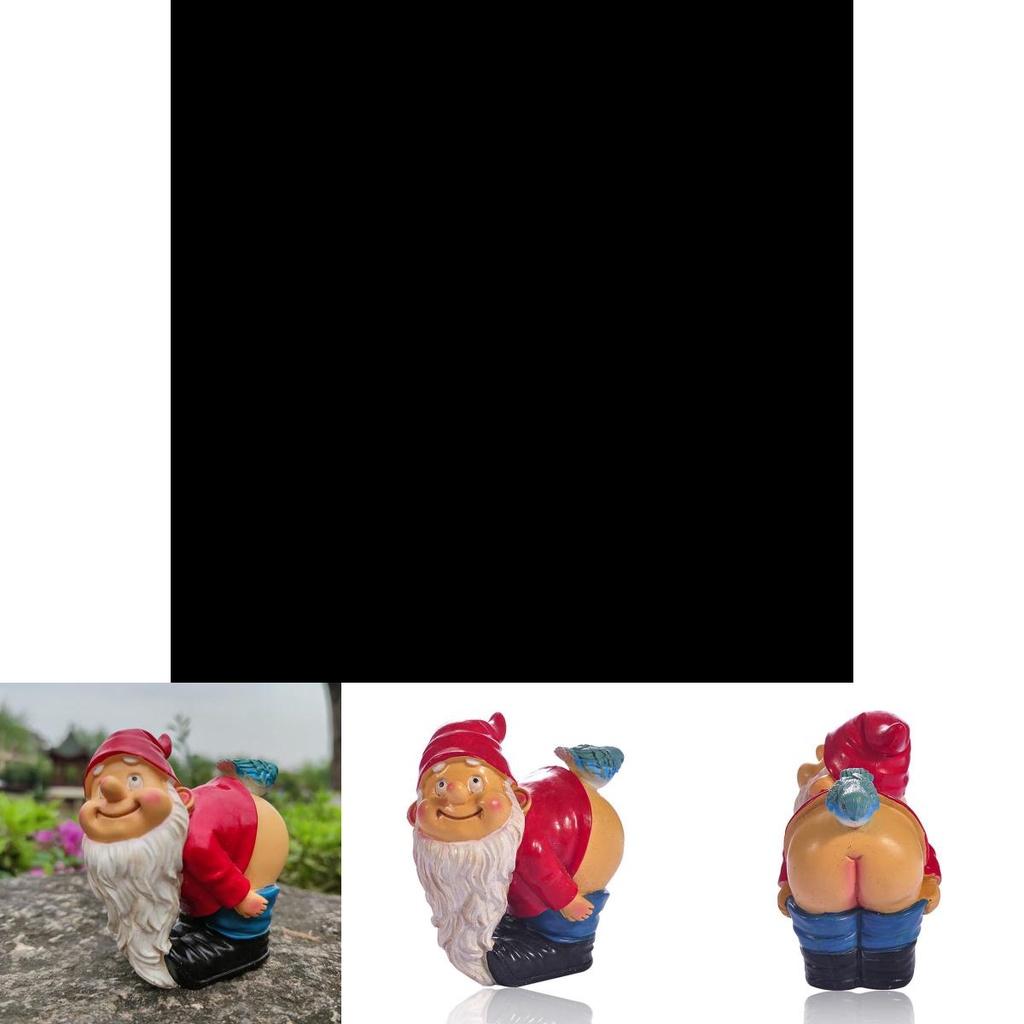 Cheeky Garden Gnome Statue Funny Dwarf Figurine For Outdoor Decoration