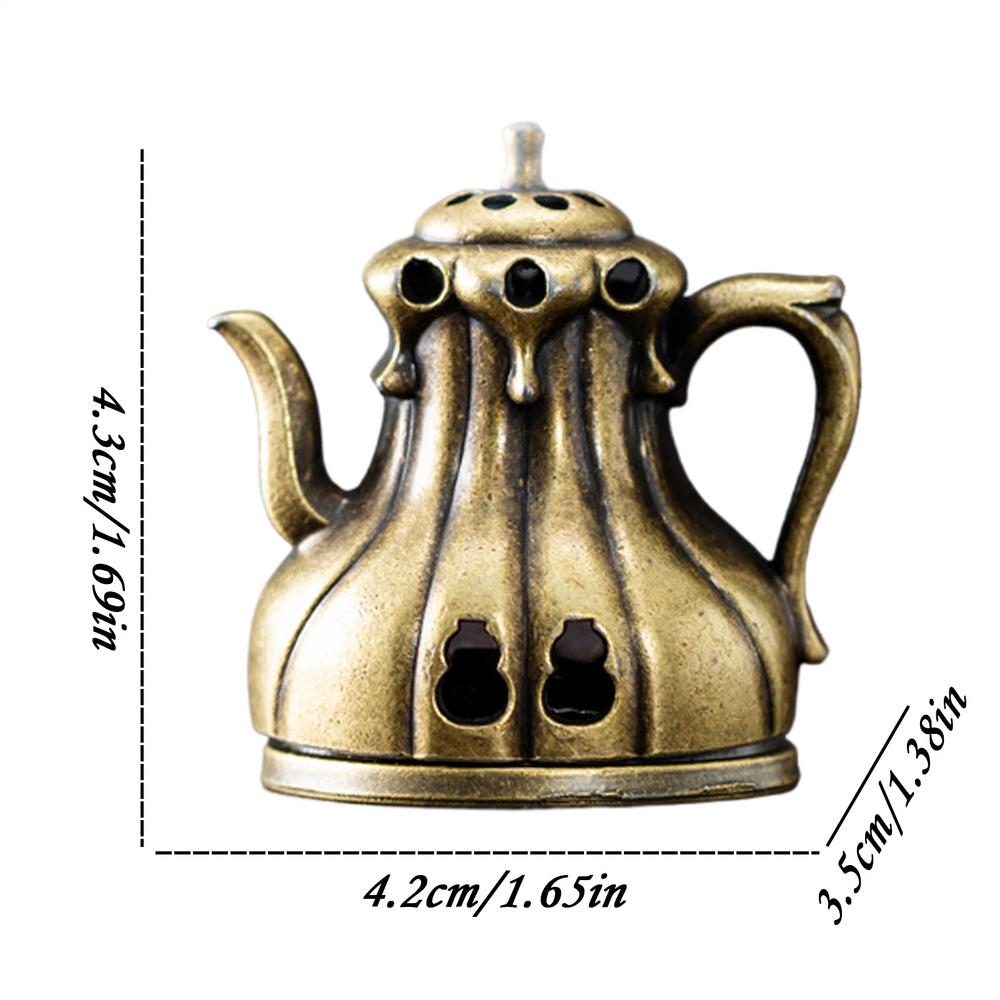 

Подставка для благовоний в форме чайника, рустикальная курильница, сплав цинка, настольное ароматерапевтическое украшение для комнаты, улицы, студии йоги, спа, церемонии