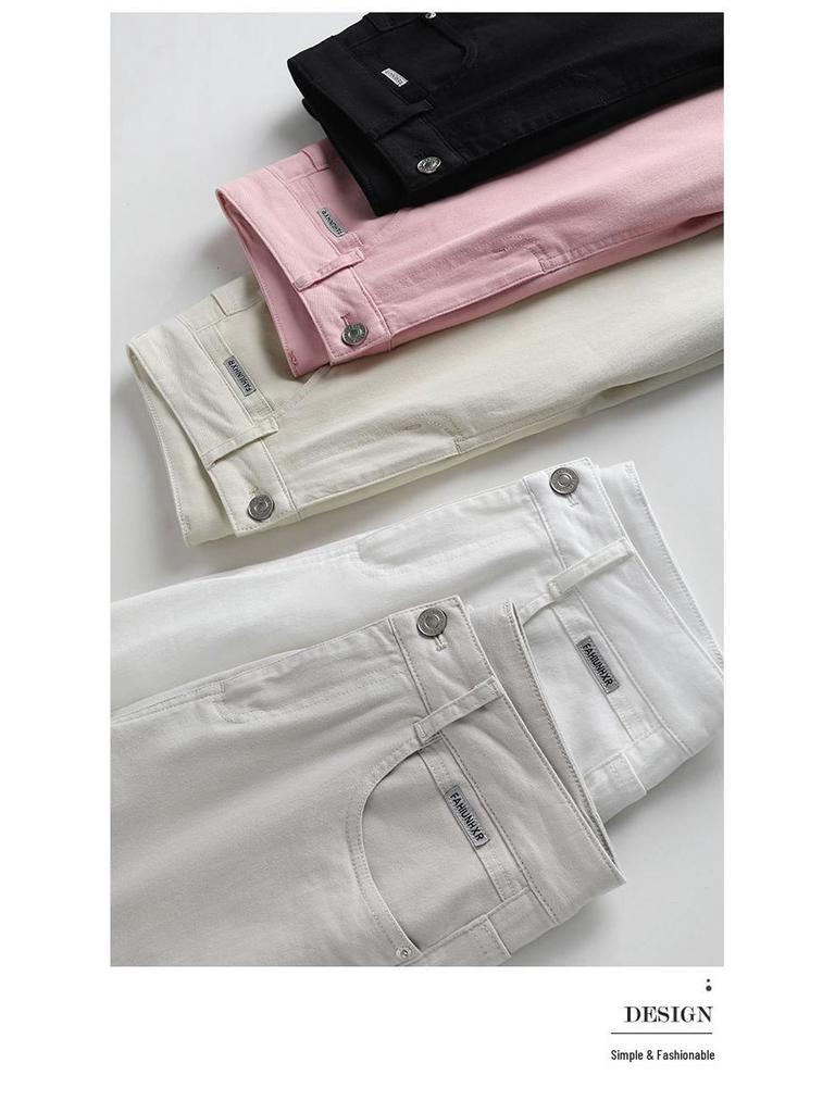 Women's High-Waist Loose Wide-Leg Jeans - Summer 2025, Casual Straight-Leg, Thin Fit for Petite Sizes