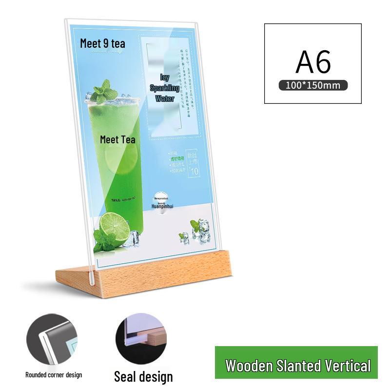 Menükarten aus Acryl und Massivholz: A5, A6, A4 Versionen für Anzeigen & Preisschilder