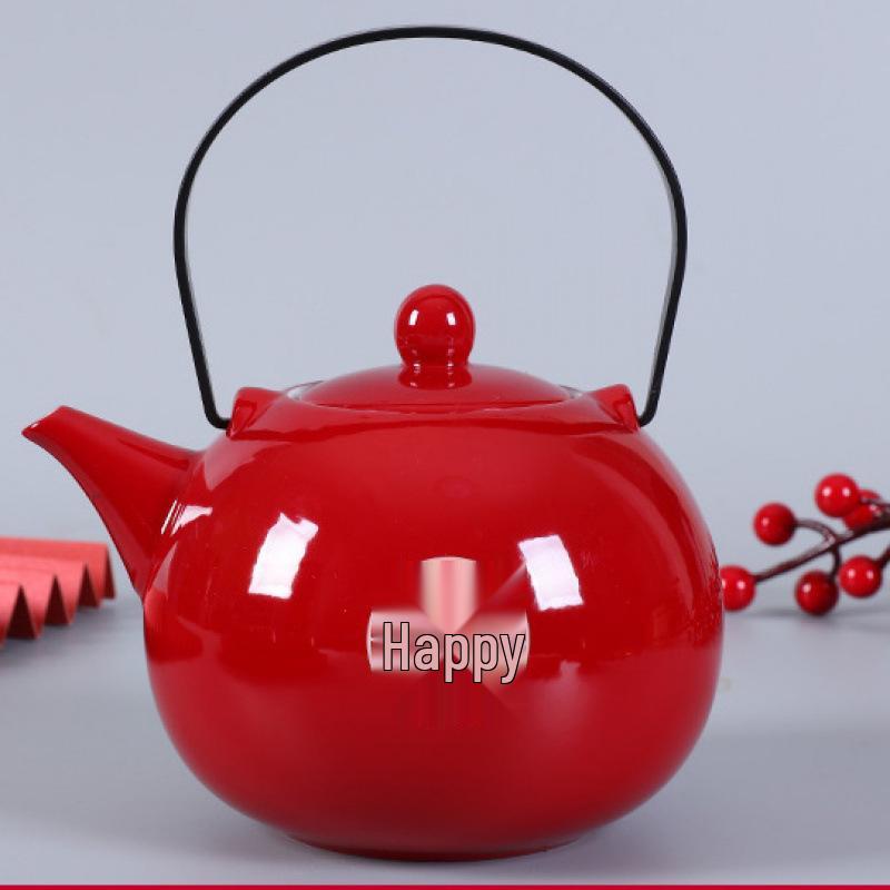 Red Festive Gaiwan and Chopsticks Wedding Tea Set - Pair of Bowls for Sons and Grandsons
