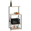 Microwave Shelf Black and Oak Finish 60 x 39.6 x 123 cm Engineered Wood
