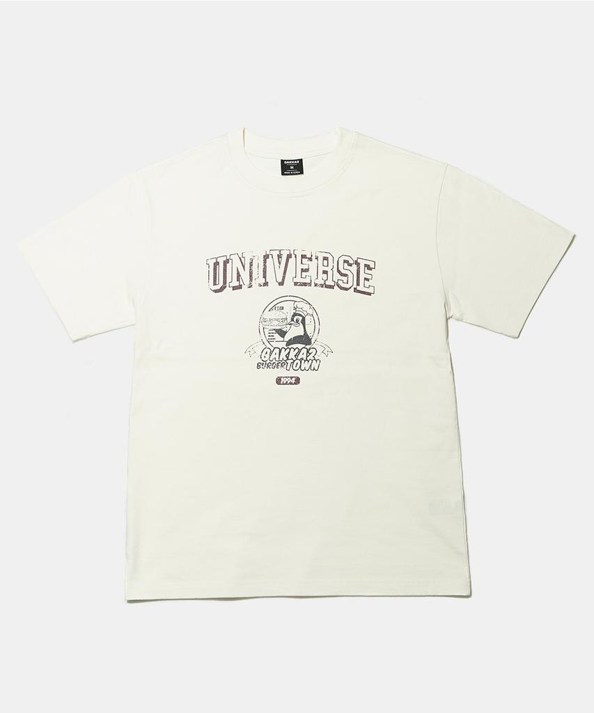 GAKKAI UNIONS [16-Piece] Universe Burger Town Short Sleeve T-Shirt Cream
