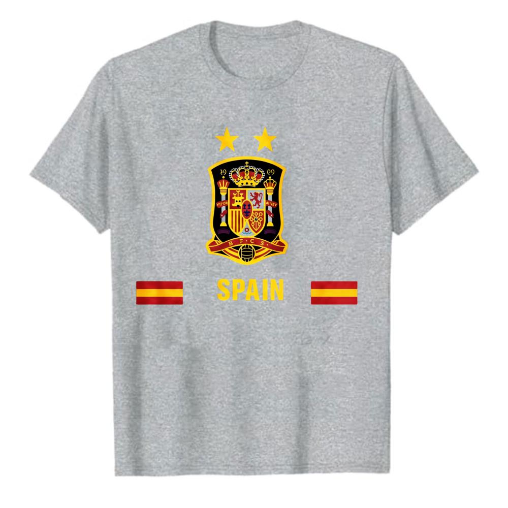 2026 Spain National Color Abstract Graphic Tshirt Unisex Loose Fit Country Themed Art Print Urban Street Style Casual Tees