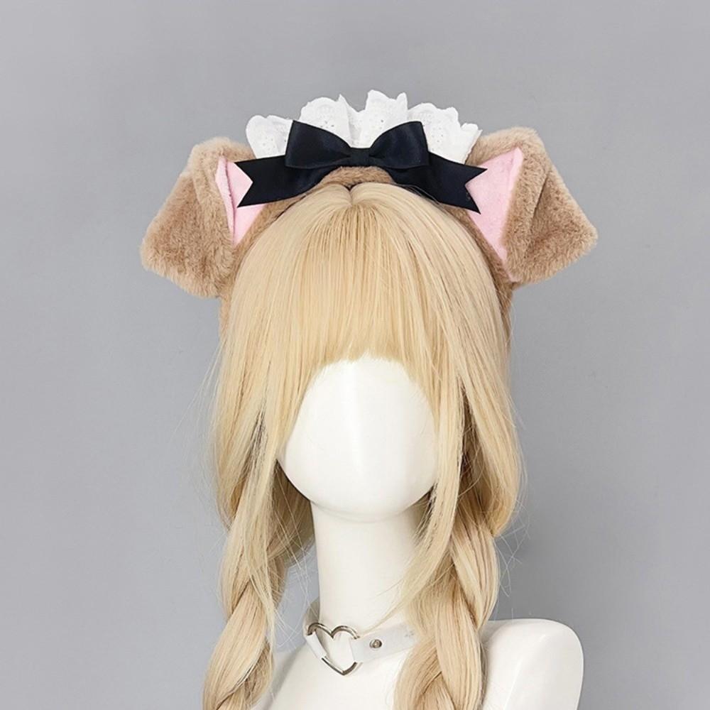 Lolita Haarband Flauschiger Cosplay Kopfreif Niedliches Hundeohren-Haarband Feierliche Party