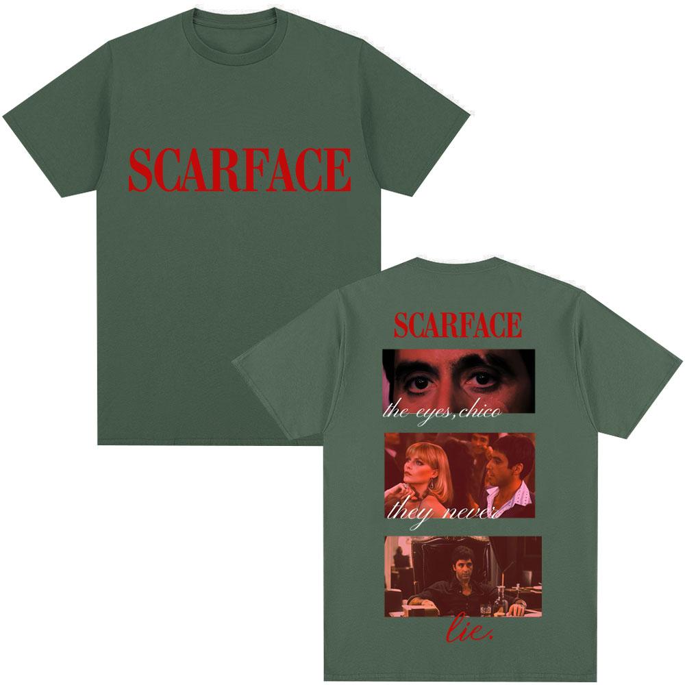 Movie Scarface Tony Montana Quotes Classic T Shirt The Eyes Chico Vintage Hip Hop Mens Gothic TShirt Loose Cotton Casual Tees