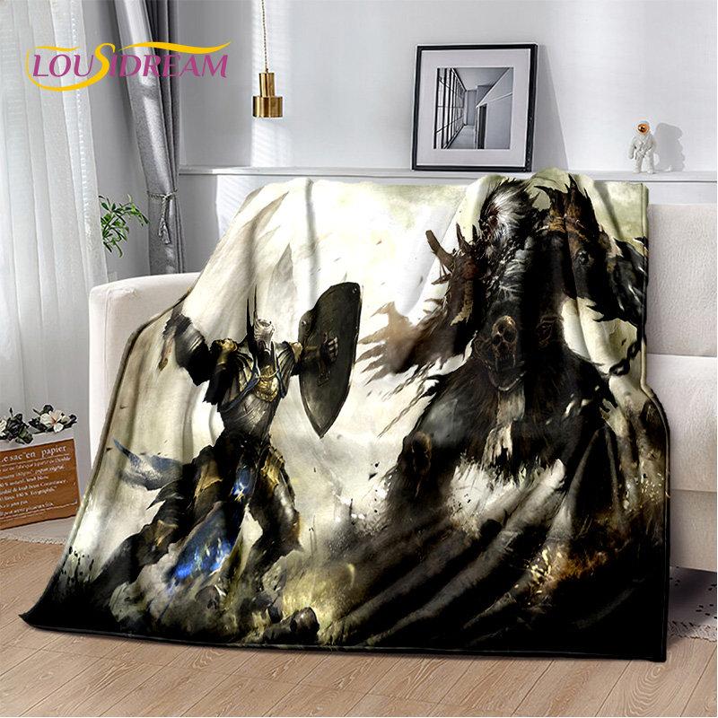 Cavalier Knight Templier Crusaders Joc pătură moale de pluș, pătură de flanel pătură pentru sufragerie dormitor pat canapea picnic