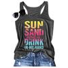 Women's Summer Sleeveless Tank Top, Colorful Pineapple Sunglasses Print Loose Casual Vacation Beach Vest T-shirt