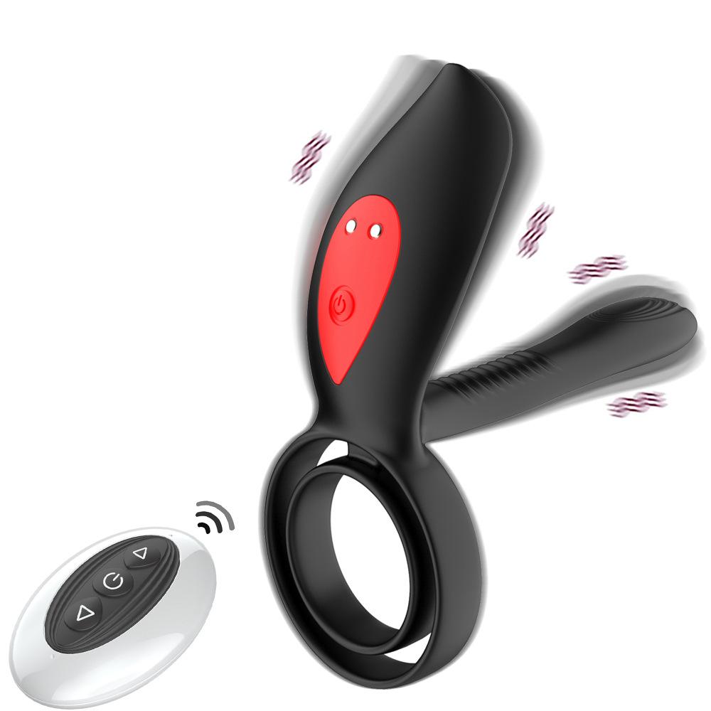 Penis Ring Vibrator for menn Forsinket utløsning med dobbel Cock Ring Vagina Klitoral Stimulator Vibrator for par Voksen sexleketøy
