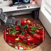 Cute Christmas Day Gift Bell Santa Claus Snowman Christmas Tree round rug Home Soft Decorative Anti slip Chair Mat Carpet Outdoor Floor Mat Carpet 106
