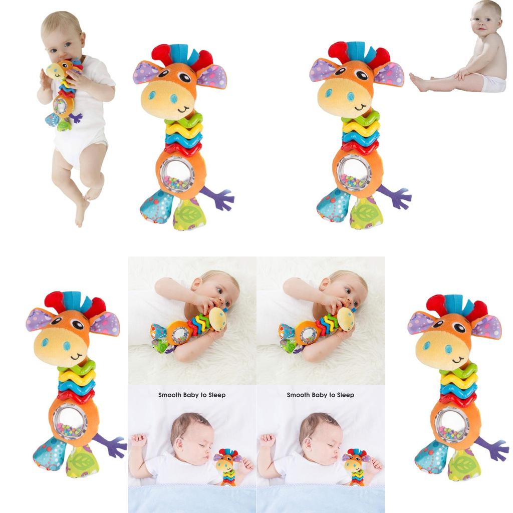 Mummabubba Soft Plush Giraffe Rattle Bell Teether Toy For Babies