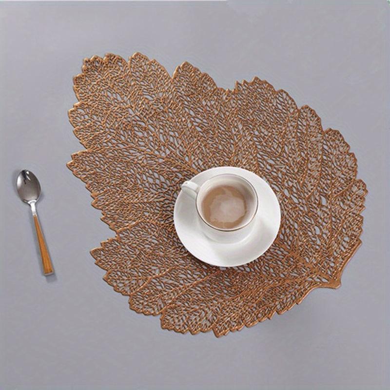 Tischset für Esstisch, Untersetzer, Blatt-Simulationspflanze, Tasse, PVC, Couchtischmatten, Küche, Weihnachten, Heimdekoration