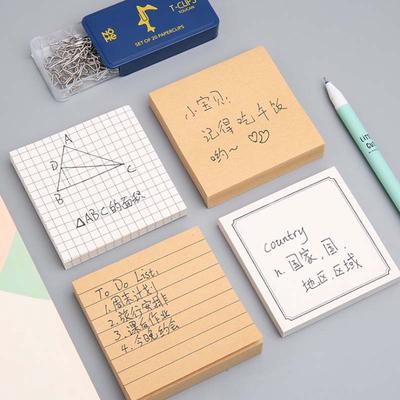 Blank Grid Memo Pads Sticker School Supplies Post Sticky Notes Office Stationery