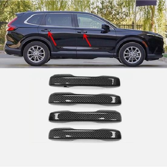 Carbon Fiber Exterior Door Handles Cover Trim 4pcs For Honda CRV CR-V -2025