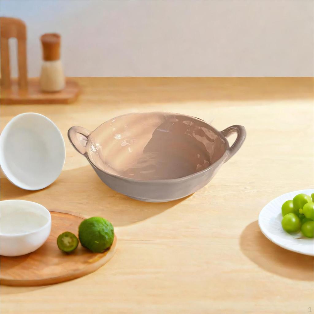 Ceramic Bowl for Salad and Fruit with Handle Home Events