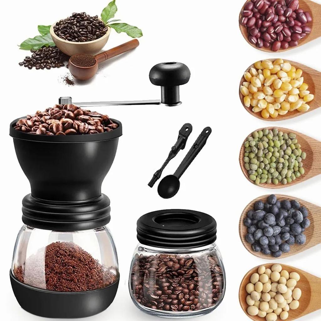 Manual Coffee Bean Grinder with Manual Adjustment Tank Small Hand Coffee Machine