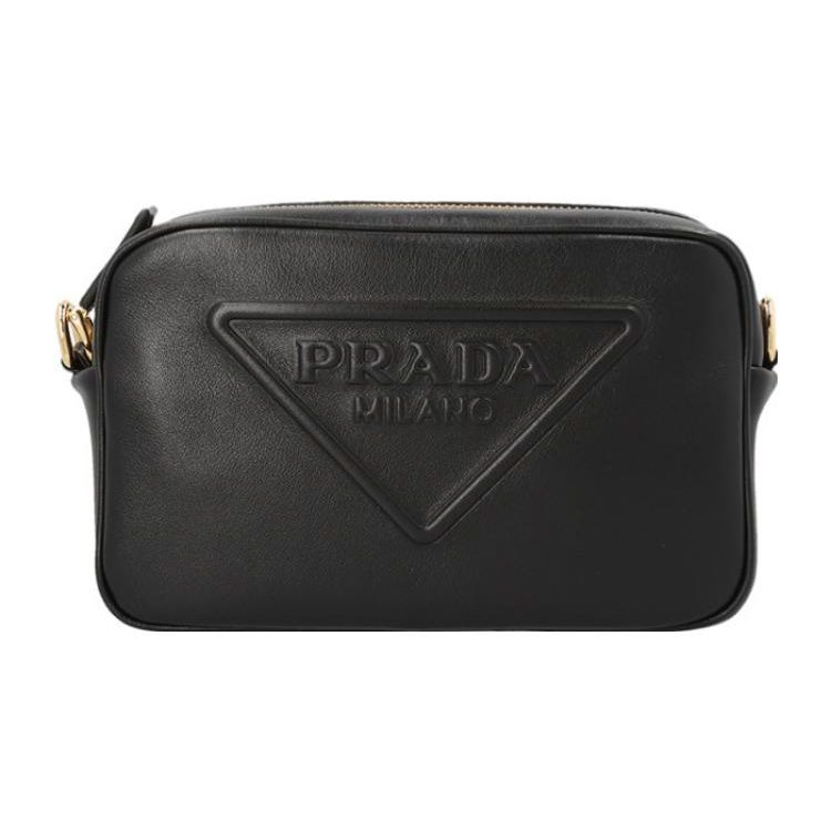 Prada Triangle Embossed Logo Adjustable Detachable Shoulder Strap Zipper Closure Calfskin Shoulder Crossbody Bag 1BH195_2BYA_F0632_V_OXO