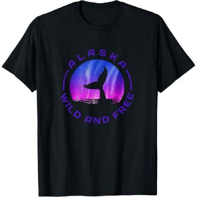 Alaska - Whale With Northern Lights - Wild and Free T-Shirt