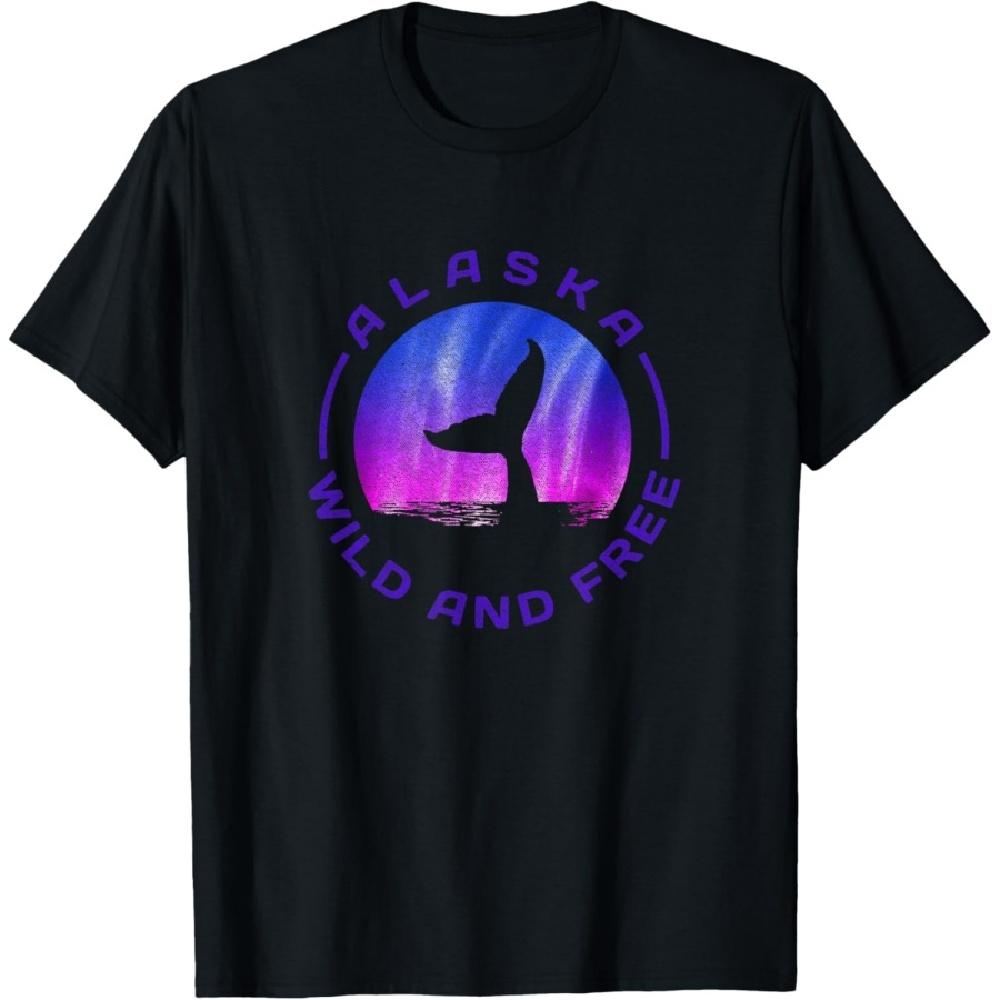 

Alaska - Whale With Northern Lights - Wild and Free T-Shirt S