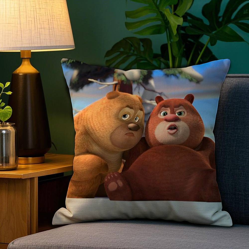 B-Boonie B-Bears Pillow Case Plush Linen Soft Double Sided Printed Design Throw Cushion Decorative Home