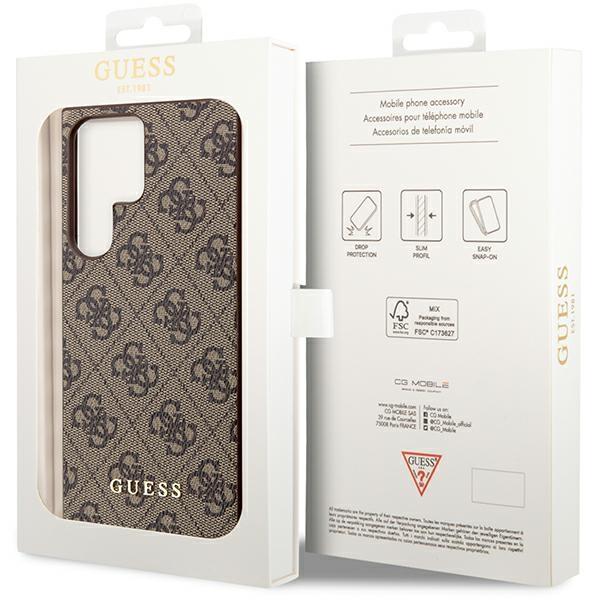 Case for Samsung Galaxy S23 Ultra Guess Metal Gold Logo Brown