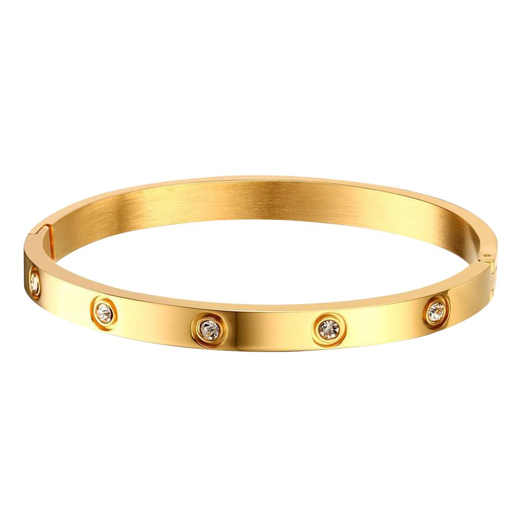 Classic Luxury Crystal Bracelet Bangles for Women Stainless Steel Silver Color Waterproof Jewelry Gifts for Girlfriend Mom Wife