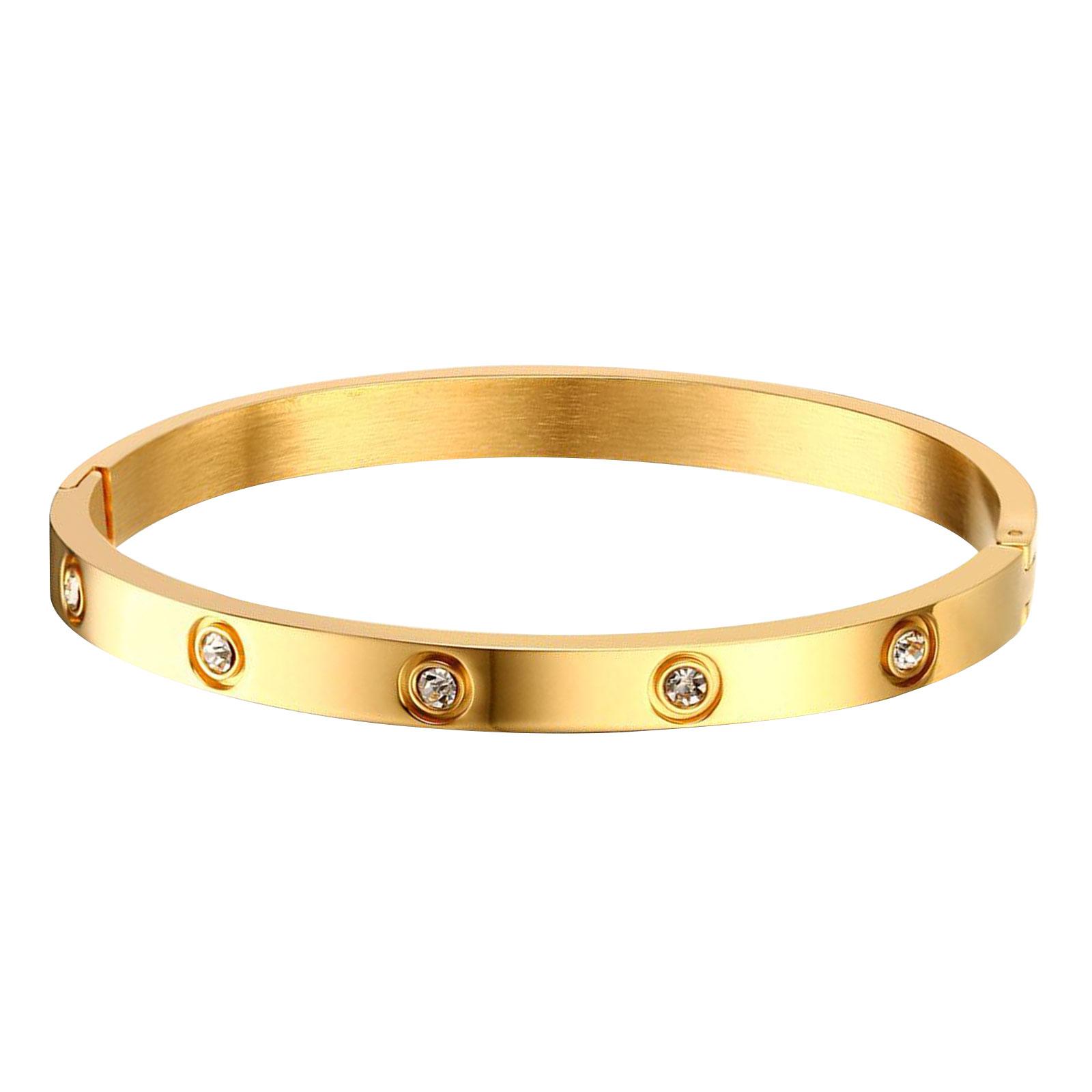 

Classic Luxury Crystal Bracelet Bangles for Women Stainless Steel Silver Color Waterproof Jewelry Gifts for Girlfriend Mom Wife