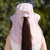 Solid Color Sunshade Sun Hat Wide-Brimmed Shawl Mask Hat Neck Protection Cap  Outdoor