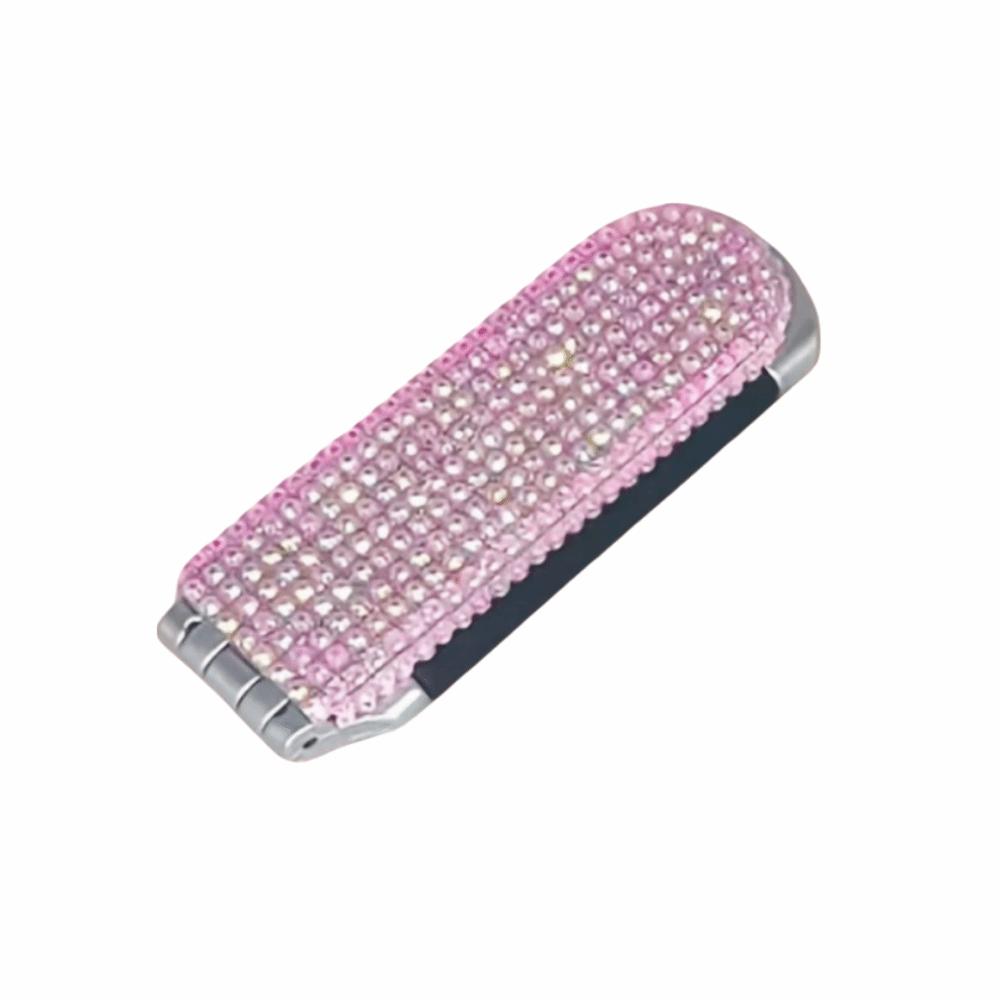 Portable Folding Hair Brush Crystal-Encrusted Air Cushion Comb Hair Accessories розовый
