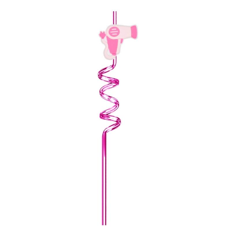 Pink Series Kids Straw Reusable Plastic Drinking Straw Girls Birthday Baby Shower Holiday Carnival Party Decorations