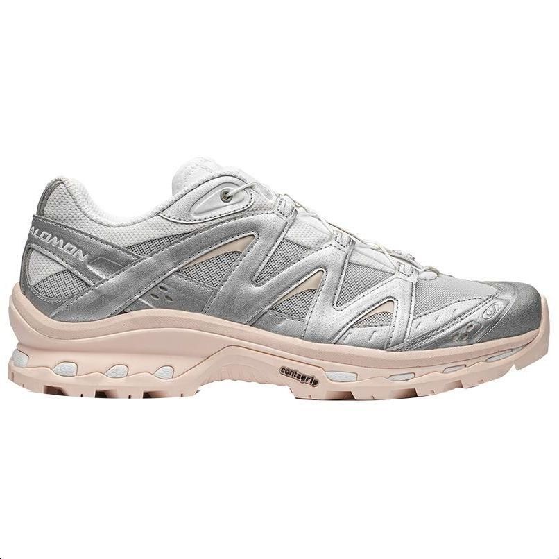 SALOMON Xt-Quest Sports Casual Non-Slip Low-Top Outdoor Functional Shoes Unisex Shoes Gray White Pink 475420