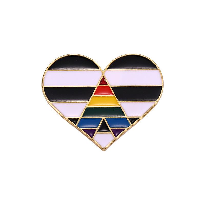 Broche Créative en Forme de Cœur Arc-en-Ciel Épinglette Élégante en Alliage Émail Pour une Personnalisation Tendance