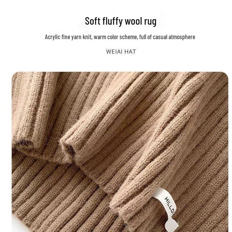 Warm Knit Hooded Shawl: Autumn/Winter Windproof Wool Pullover Hat