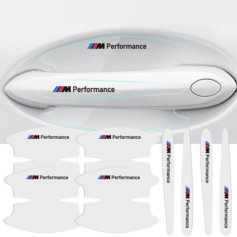 8PCS Car Door Bowl Handle Protective Sticker Anti-collision Protector Films For BMW Performance E46 E60 E90 E39 E87 E36 E92 E70 TC9
